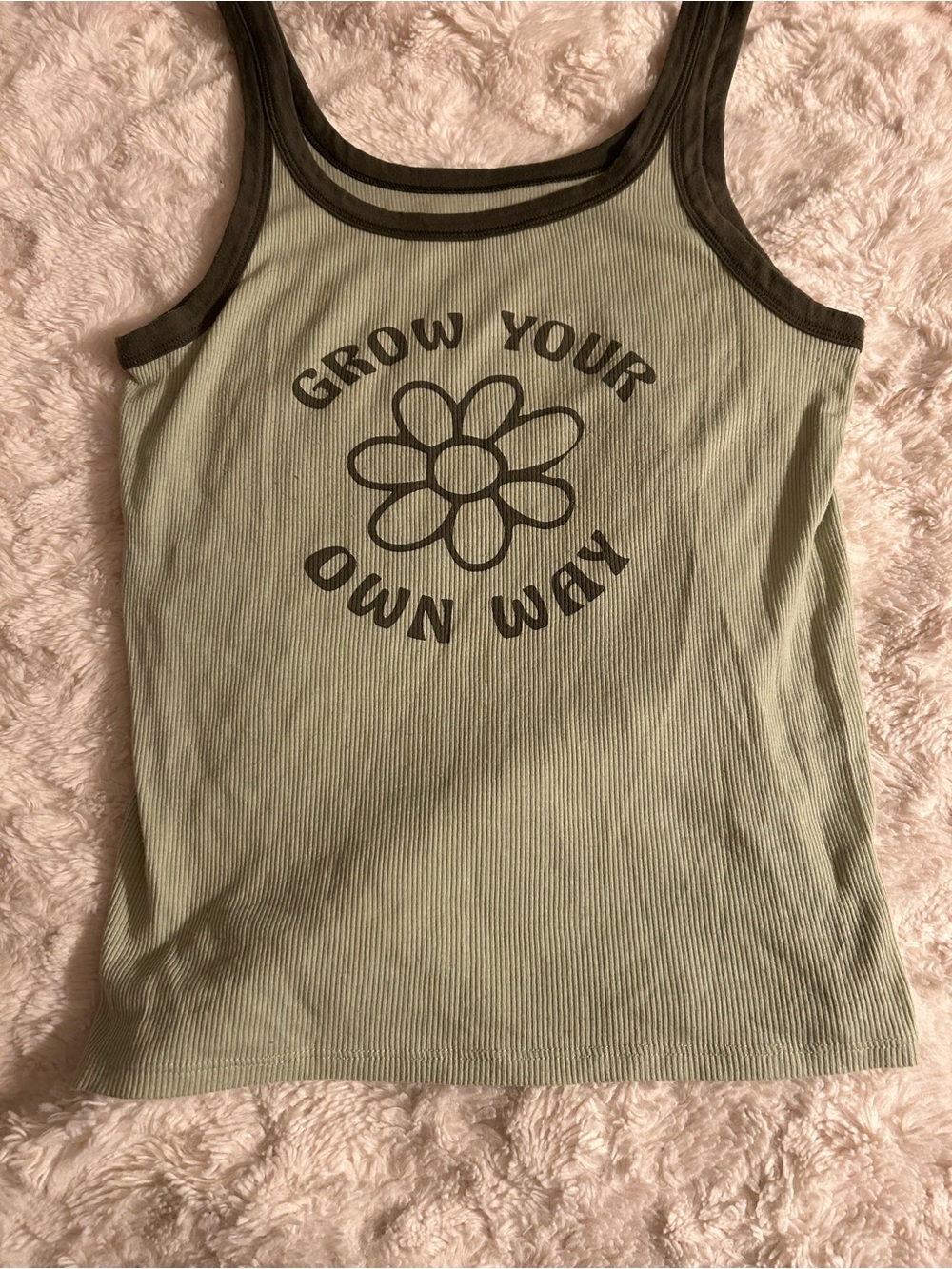 American Eagle Outfitters Green Ribbed Tank
